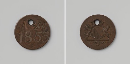 City of Utrecht, lead plate with letter A and no. 266