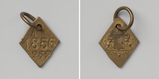 City of Utrecht, lead plate with letter A and no. 252
