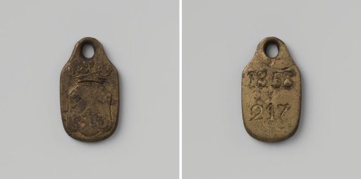 City of Leiden, lead plate with no. 217