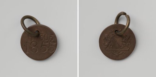 City of Utrecht, lead plate with letter B and no. 305