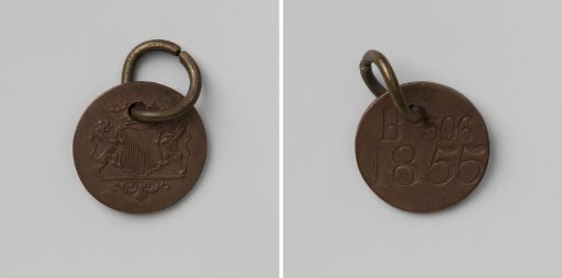 City of Utrecht, lead plate with letter B and no. 306
