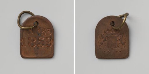 City of Utrecht, lead plate with letter A and no. 153