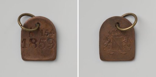 City of Utrecht, lead plate with letter A and no. 154