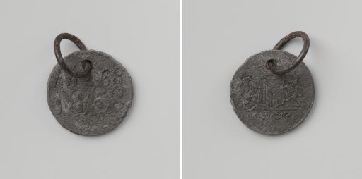 City of Utrecht, lead plate with letter AA and no. 468