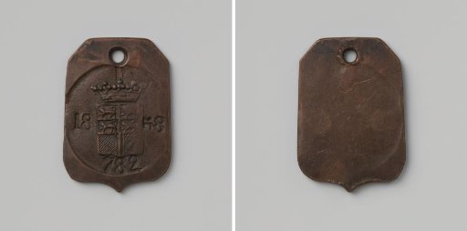 City of Rotterdam, lead plate with letter D and no. 782