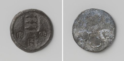 Lead medal of Enkhuizen, with letter H