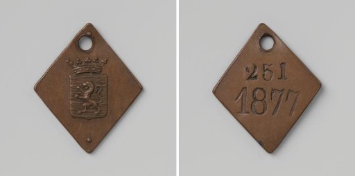 Lead Token with No. 251 and Coat of Arms of Holland
