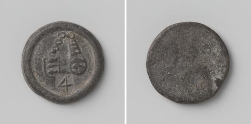 Town of Enkhuizen, lead token with number 4