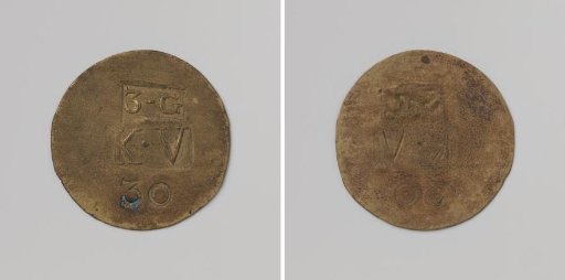 Third Establishment of the Veenhuizen Colony, House Token Struck by Order of the Maatschappij van Weldadigheid, Value Thirty Cents