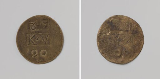 Third Establishment of the Veenhuizen Colony, House Token Struck by Order of the Maatschappij van Weldadigheid, Value Twenty Cents