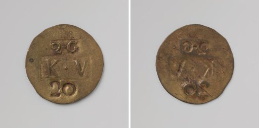 Second Establishment of the Veenhuizen Colony, House Token Struck by Order of the Maatschappij van Weldadigheid, Value Twenty Cents