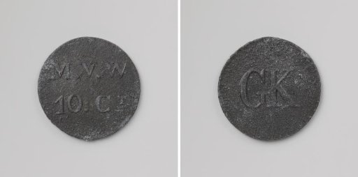 House token struck at the order of the Society of Benevolence, worth ten cents, for the benefit of the Ordinary Colonies
