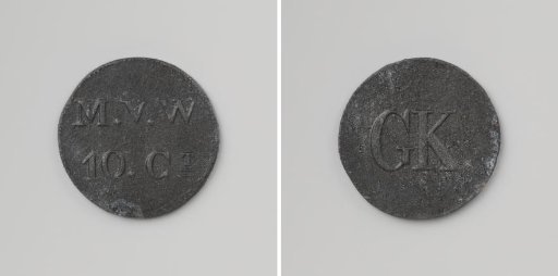 House token struck at the order of the Society of Benevolence, worth ten cents, for the benefit of the Ordinary Colonies