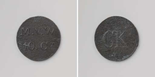 House token struck at the order of the Society of Benevolence, worth ten cents, for the benefit of the Ordinary Colonies
