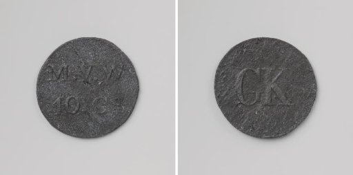 House token struck at the order of the Society of Benevolence, worth ten cents, for the benefit of the Ordinary Colonies