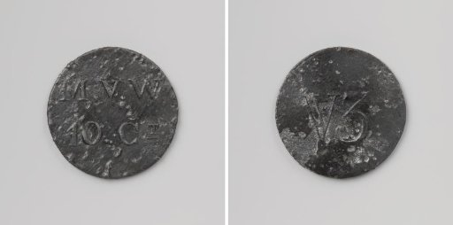 Derde gesticht van de strafkolonie Veenhuizen, huismunt geslagen op last van de Maatschappij van Weldadigheid ter waarde van tien cent