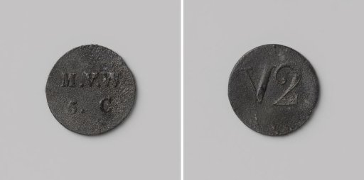 Second establishment of the penal colony Veenhuizen, house token struck by order of the Maatschappij van Weldadigheid, value five cents