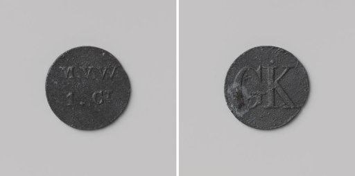 House token struck by order of the Society of Benevolence, valued at 1 cent, for the benefit of the Ordinary Colonies