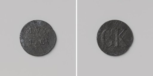 Huismunt geslagen op last van de Maatschappij van Weldadigheid ter waarde van 1 cent, ten behoeve van de Gewone Koloniën