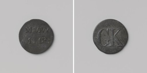Huismunt geslagen op last van de Maatschappij van Weldadigheid ter waarde van 1 cent, ten behoeve van de Gewone Koloniën
