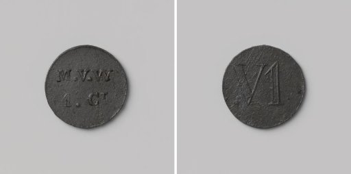 First establishment of the penal colony Veenhuizen, house token struck on behalf of the Society of Benevolence, valued at 1 cent