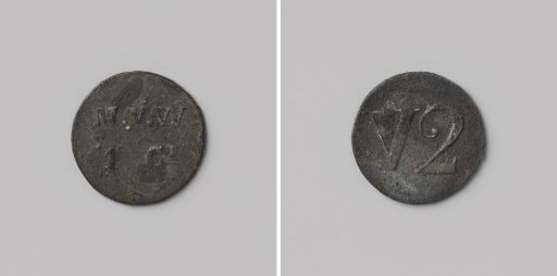Second establishment of the penal colony Veenhuizen, house token struck on behalf of the Society of Benevolence, valued at 1 cent