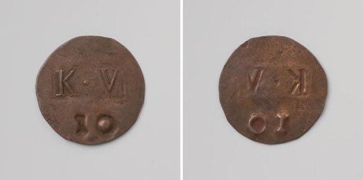 Veenhuizen colony, house token struck on behalf of the Maatschappij van Weldadigheid, worth ten cents