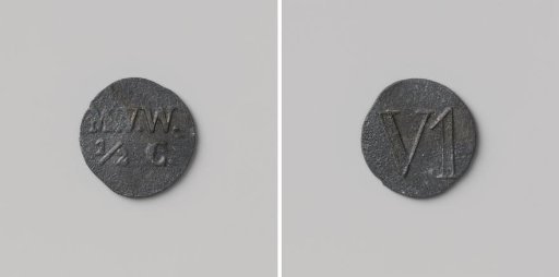 First establishment of the penal colony Veenhuizen, house token struck by order of the Maatschappij van Weldadigheid, value ½ cent
