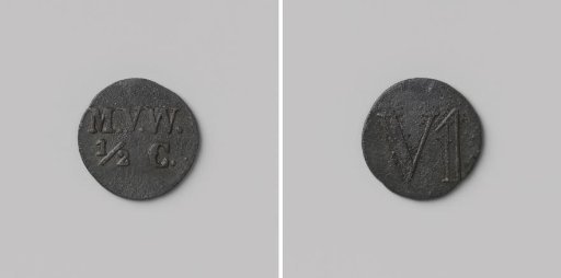 First establishment of the penal colony Veenhuizen, house token struck by order of the Maatschappij van Weldadigheid, value ½ cent