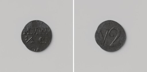 Second establishment of the penal colony Veenhuizen, house token struck by order of the Maatschappij van Weldadigheid, worth ½ cent