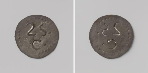 Ommerschans penal colony, house token struck by order of the Society of Benevolence, valued at 25 cents