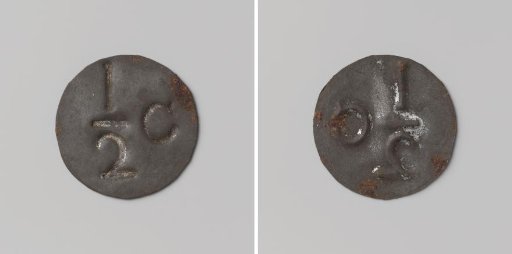 Possibly a half-cent payment token for the prison in Leiden (formerly attributed to the penal colony at Ommerschans for the Maatschappij van Weldadigheid)