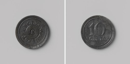 Penal colony at Leeuwarden, house token worth ten cents