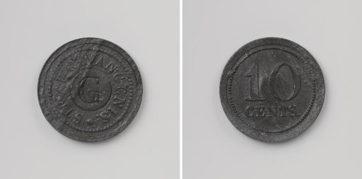 Penal Colony at Gouda, house token, value ten cents