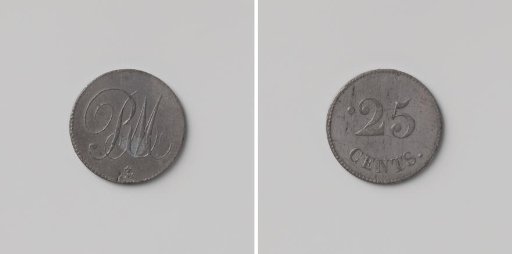 House token of the colonies Rijkevorsel and Merksplas, value 25 cents