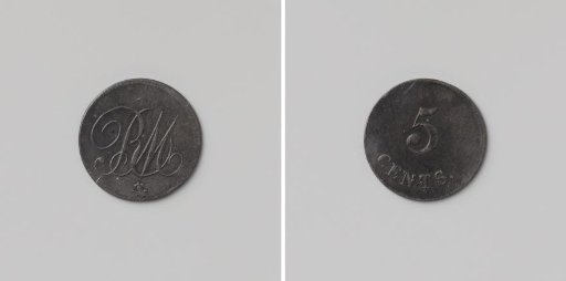House stamp of the colonies Rijkevorsel and Merksplas, value five cents