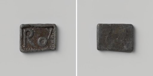 Token with inscription R o y
