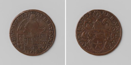 United rule of Ferdinand of Bavaria and Albert and Isabella of Austria over Maastricht, accounting token struck on behalf of the Maastricht accounting chamber