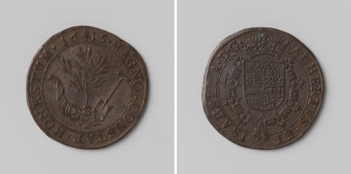 Prosperity of the Southern Netherlands, accounting medal in honor of Albert and Isabella of Austria