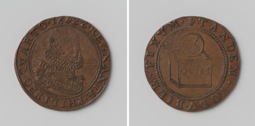 Reunion of the Southern Netherlands with Spain following the childless death of Albert of Austria; calculation token struck in honor of Philip IV, King of Spain