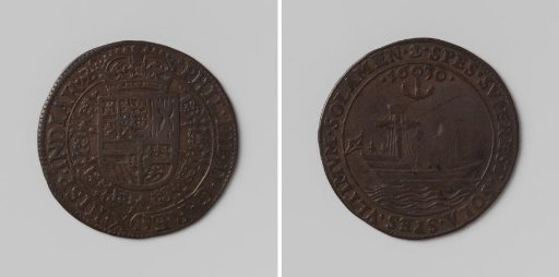 Perilous state of the Southern Netherlands, commemorative medal in honor of Philip IV, King of Spain