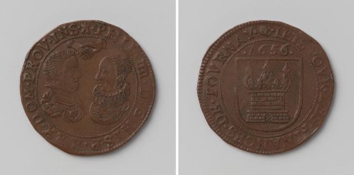 Philip IV and Maria Anna of Austria, King and Queen of Spain, Counterfeit Medal Struck by Order of the Chamber of Accounts of Tournai