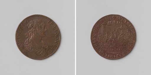 Arrival of Maria Theresa in Paris, commemorative medal struck in honor of Maria Theresa, Queen of France
