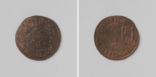 Accession of Charles II, King of Spain, countermark by Jean Balthazar de Visscher, Baron of Celles, magistrate of the treasury of Brussels