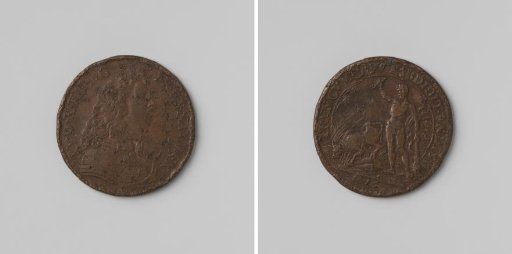 Threat against the Republic, regarding the flooding of the country, commemorative medal struck in honor of Louis XIV, King of France