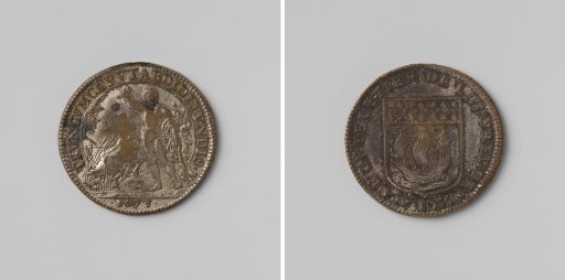 Threat against the Republic, regarding the flooding of the country, commemorative medal struck in honor of Claude La Peletier, of the third provostship of the trade in Paris