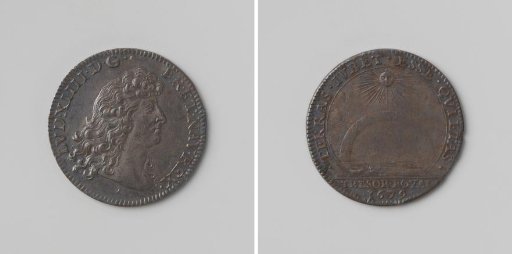 Peace of Nijmegen, calculation medal struck by order of the royal treasury, in honor of Louis XIV, King of France