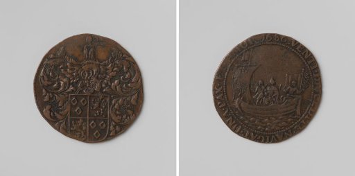 Crossing of Marie Louise of Orleans to Spain, medal by Jacques Louis Madoets, lord of Boetsvaert, fiftieth intendant of the waterway of Brussels