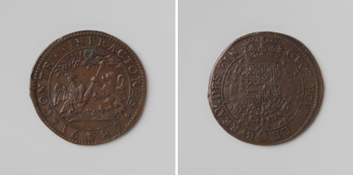 Growing resistance against the French encroachment on the Peace of Nijmegen, calculation medal struck by order of the Council of Finance