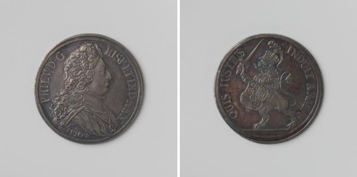 Declaration of war against the Imperialists, commemorative medal struck in honor of Philip V, King of Spain.